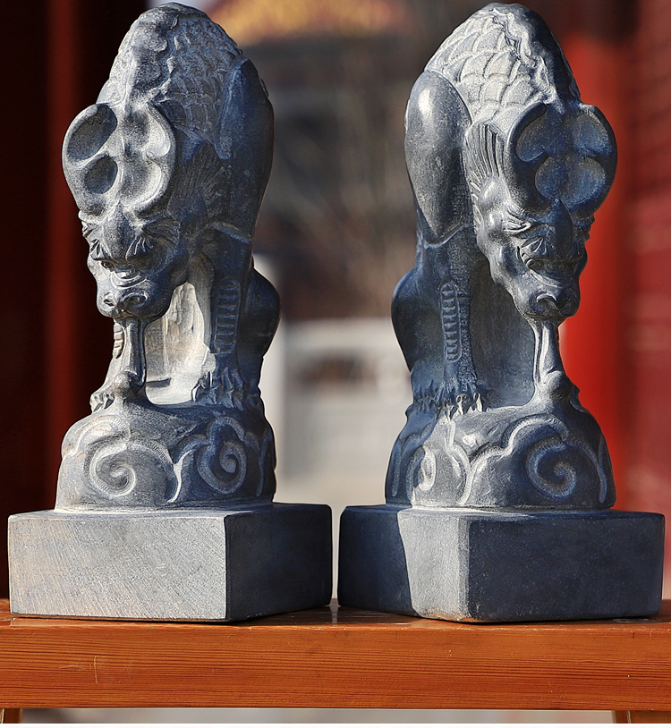 石雕吸水兽石墩蚣蝮门口避水兽风水摆件青石精雕刻滴水兽店铺家用门墩