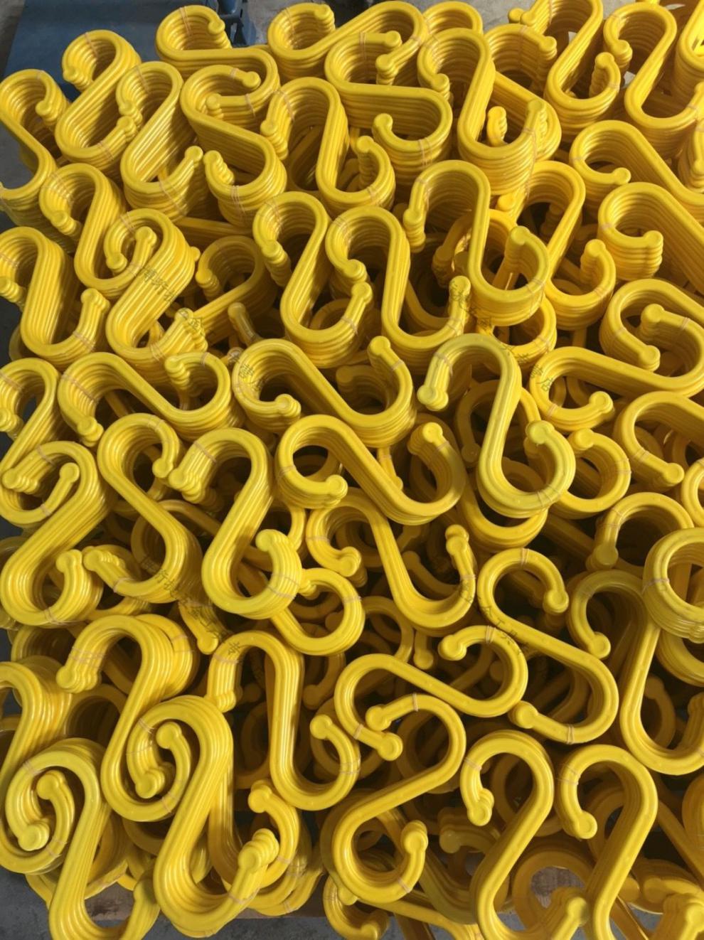 电缆挂钩s弯钩s型电缆线挂钩s电线挂钩架子管绝缘钩塑料钩子 黄色大