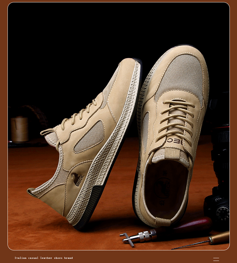 公羊(beck)轻奢公羊男鞋新款潮鞋子男百搭男士休闲鞋防臭户外运动网面