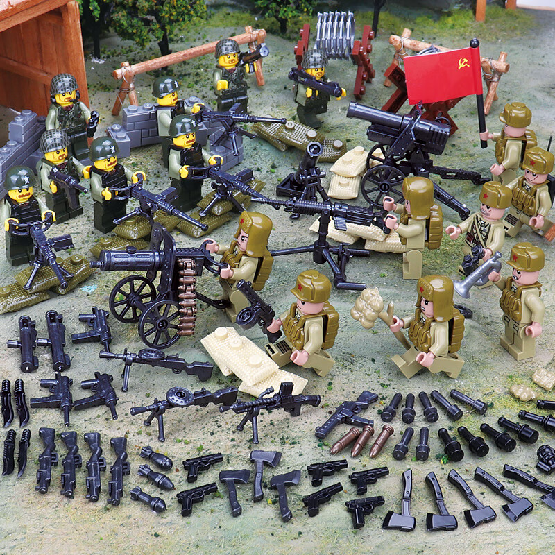 乐高lego兼容长津湖战役中国人民志愿军抗美援朝八路军小人军事积木美