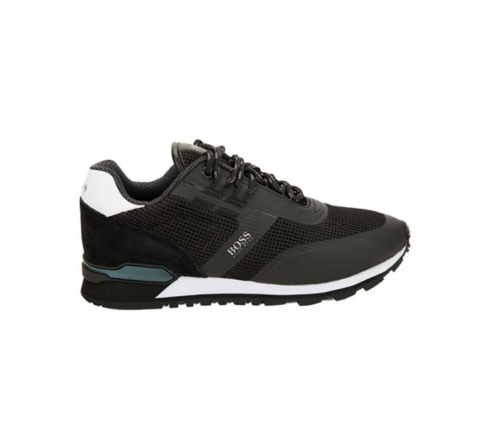 hugo boss男士织物撞色系带运动鞋 黑色 43【图片 价格 品牌 报价】
