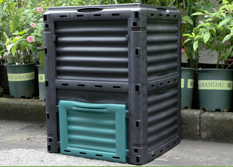 室外家用厨余堆肥箱300l落叶厨余花园庭院有机垃圾好氧发酵桶300l好氧