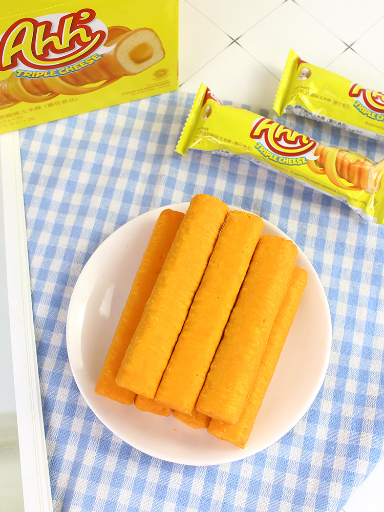 印尼零食品丽芝士nabati雅嘉奶酪味芝士玉米棒整盒装20根160g