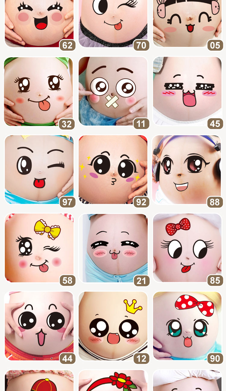 孕妇照肚皮贴孕妇肚子贴纸孕大肚贴怀孕肚脐贴画影楼写拍照道具a套10