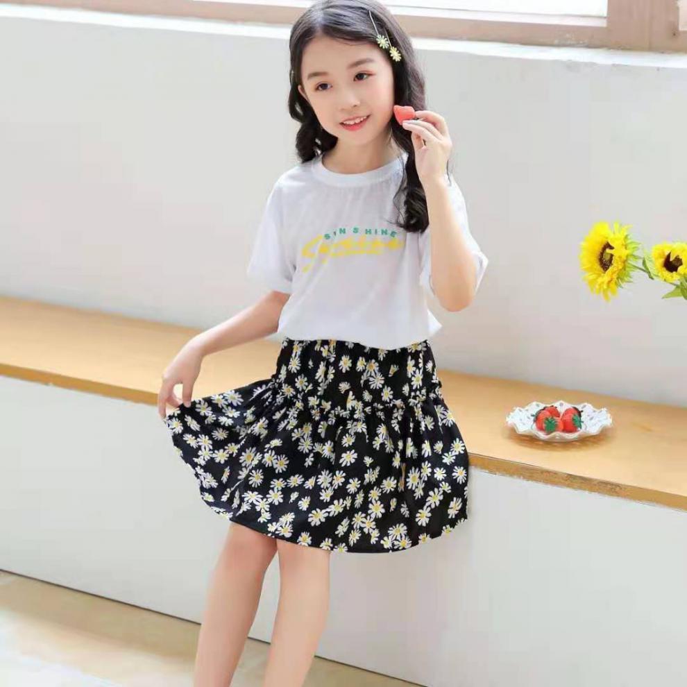 火山鸟女童半身裙9岁小女孩夏天穿的小裙子8-12岁中大童学院风夏装