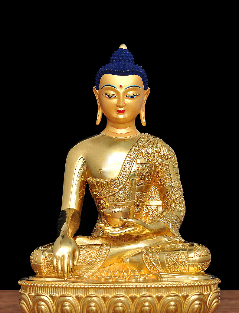 【京选好货】鎏金铜释迦摩尼佛像摆件大日如来毗卢遮那佛寺庙佛堂居家