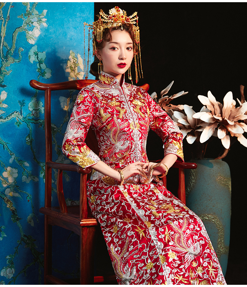 yovor轻奢品牌龙凤褂新娘2022新款褂皇中式嫁衣结婚礼服古装裙褂修身