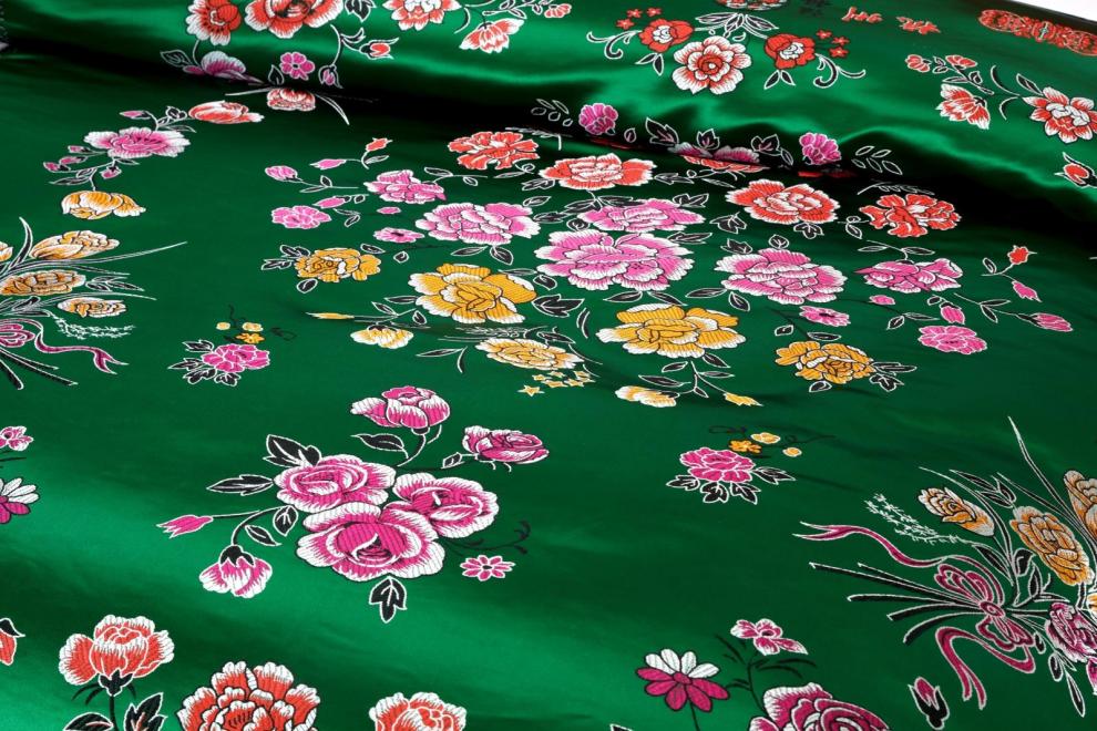 婚庆丝绸被面软缎绸缎缎子被面结婚七彩织锦缎被面被面龙凤胡兰180x2