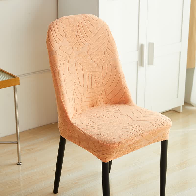素色锦弧形弹力椅子套罩异形餐椅套四季通用凳子套靠背一体家用北欧织