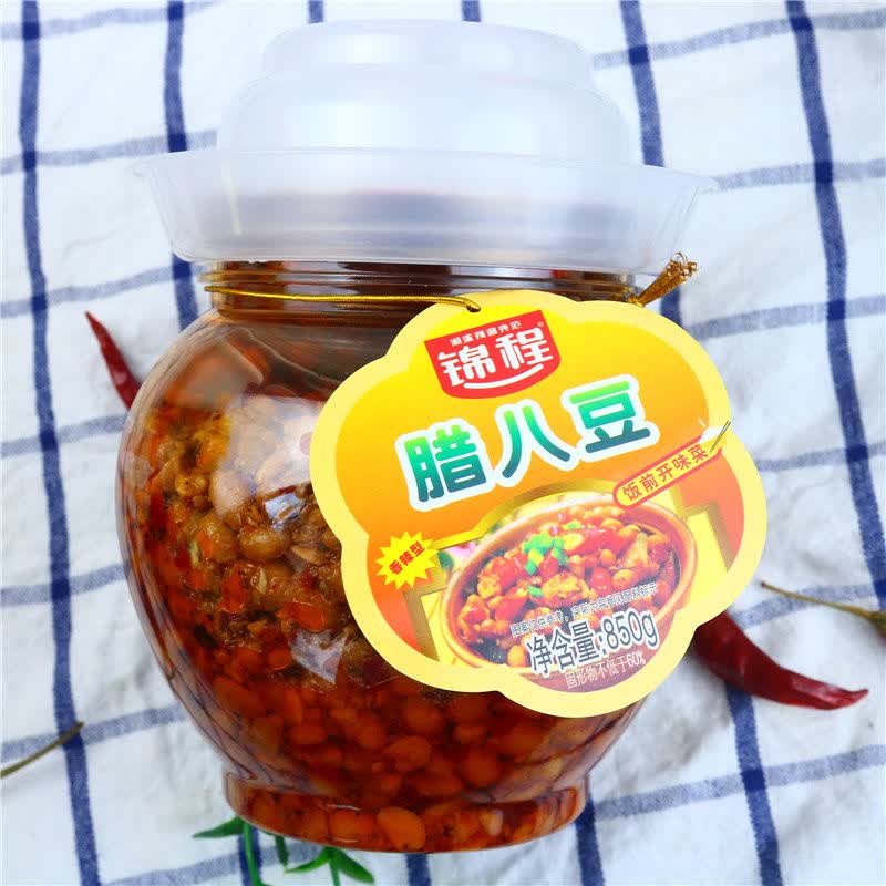 湘品堂锦程腊八豆湖南特产香辣瓶装豆瓣酱农家自制拌饭酱豆制品黄豆