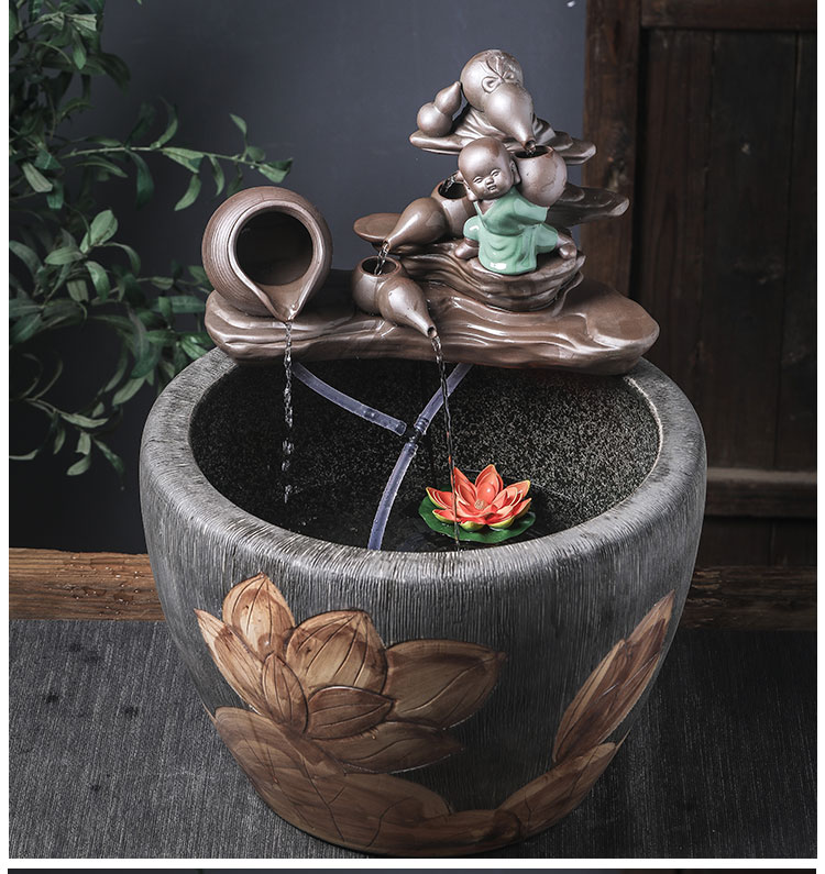 小号鱼缸 高山流水套装加底座【图片 价格 品