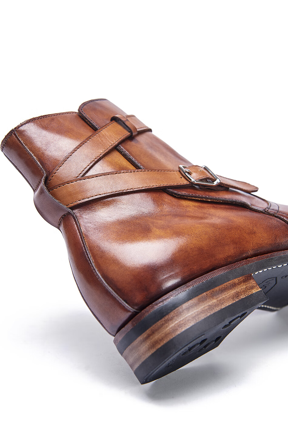 玩儿玩弄色彩固特异手工擦色英伦商务休闲男绅士高帮皮马靴渐棕40