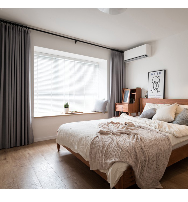 实木百叶窗帘日式书房客厅卧室遮光遮阳办公室竹百页卷帘白色双边拉绳