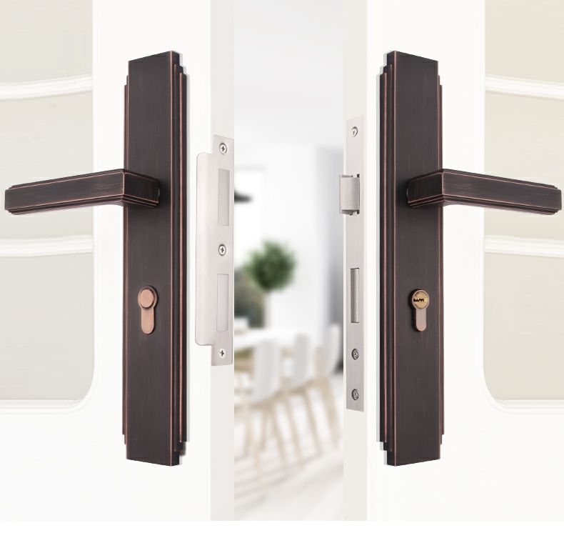 华迪诺酷隆双开门锁木门锁对开子母房门锁具家用现代室内卧室门锁三