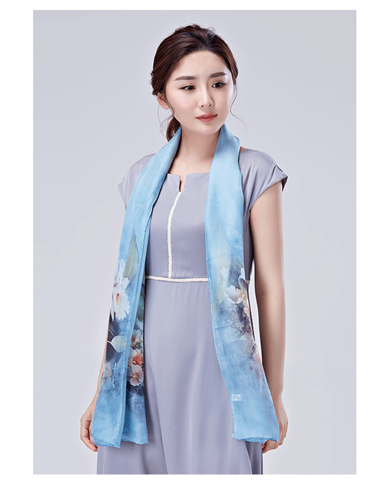 苏州春意披肩女士真丝丝巾春夏苏绣披肩苏州旅游长巾 梅红1