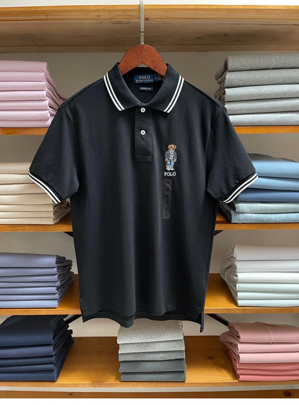 美国拉夫·劳伦小熊标男装ph lauren短袖修身polo衫保罗撞色翻领衫
