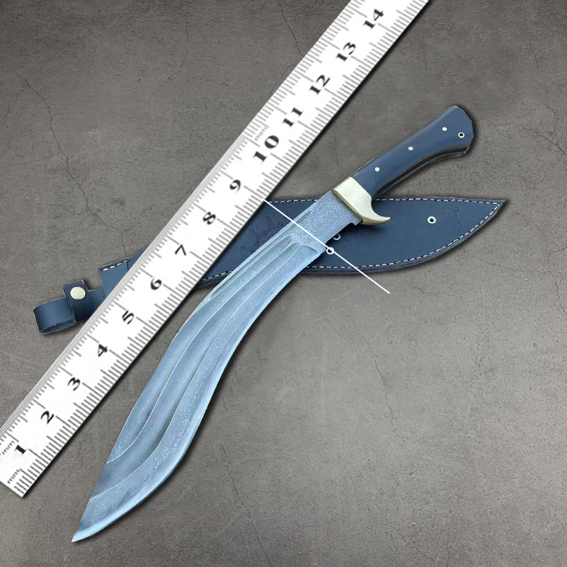 尼泊尔军弯刀尼泊尔军弯刀大号户外大马士革撒阿昌族刀子刀军刃加长