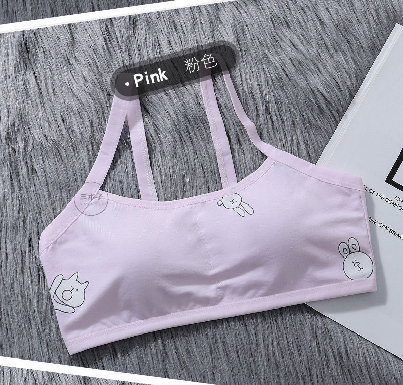 高品质少女发育期文胸2021秋季新款3件纯棉中学内衣女学生韩版胸小