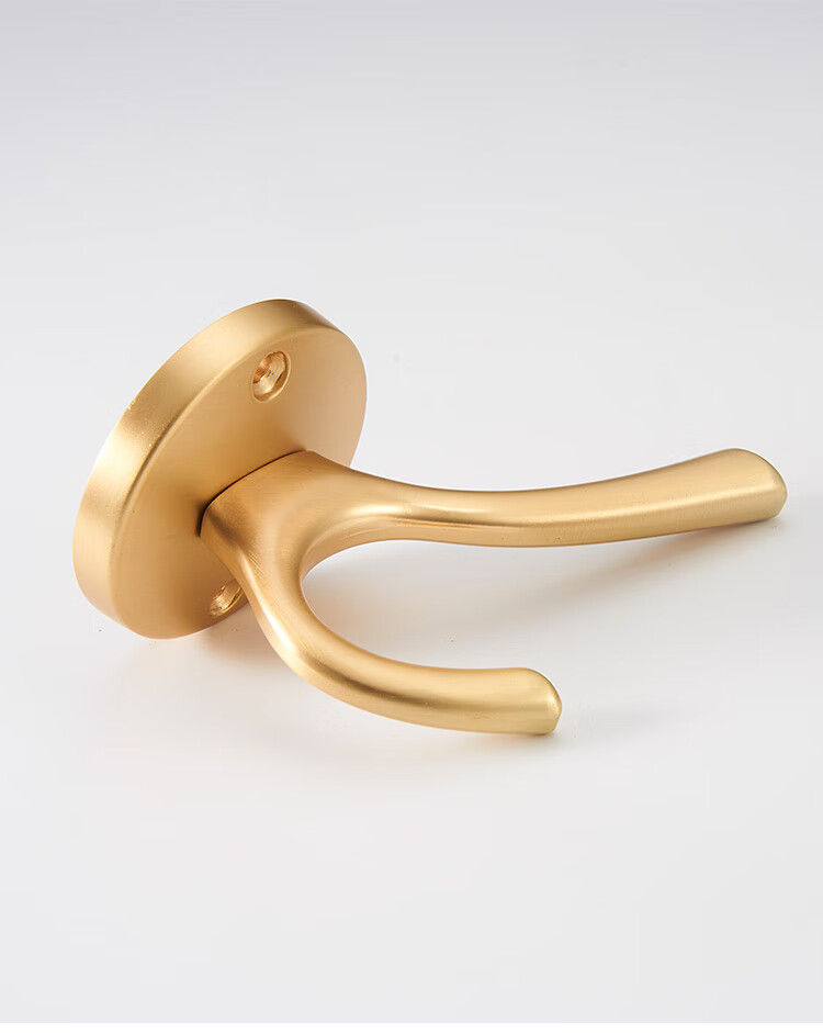 北欧简约挂钩铜色单个挂衣钩衣帽钩单钩墙壁排钩壁挂合金衣钩拉手诺德