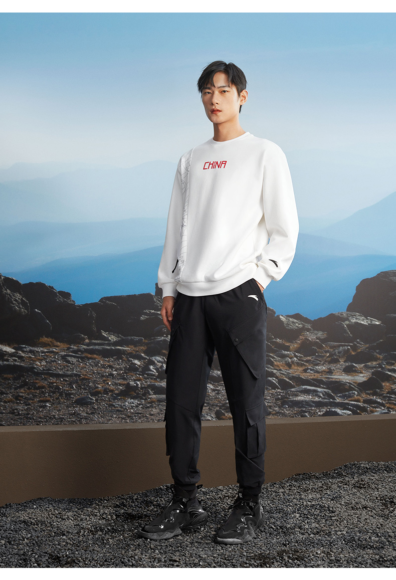 【安踏星标系列】中国卫衣2022春季运动宽松国潮套头圆领长袖