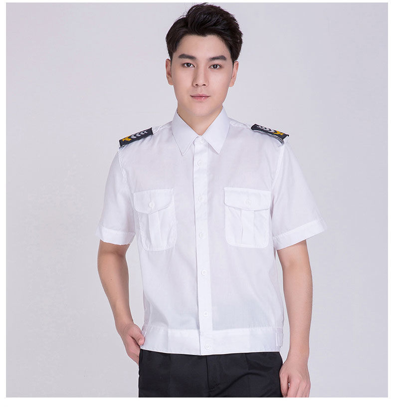 斐升保安服短袖白色衬衣物业夏天工作制服男保安衣服夏季春秋装长袖