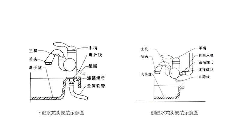 即热式厨房龙头冷热电热水龙头热水器电加热速热淋浴洗澡热水龙头 下