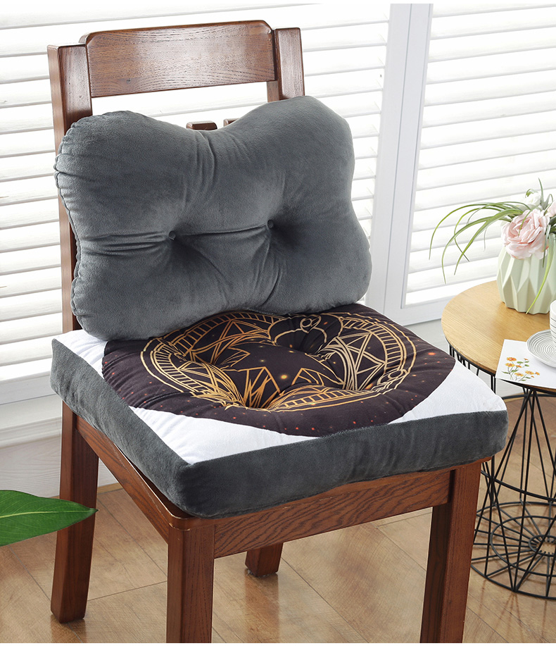 椅背靠垫 靠垫靠背垫座椅靠背坐垫靠垫加厚毛绒椅子座椅椅背垫骨头