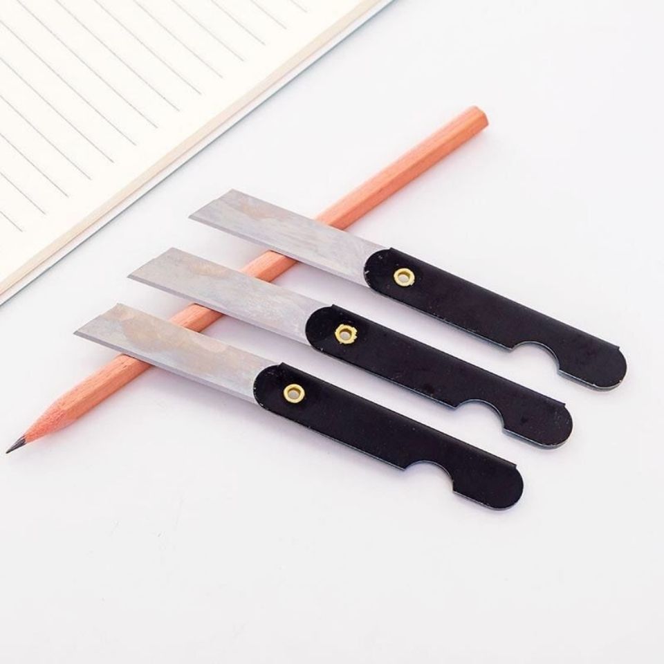 不锈钢小刀铅笔刀学生削笔刀美工小刻刀裁纸刀8090后经典老式小刀大号