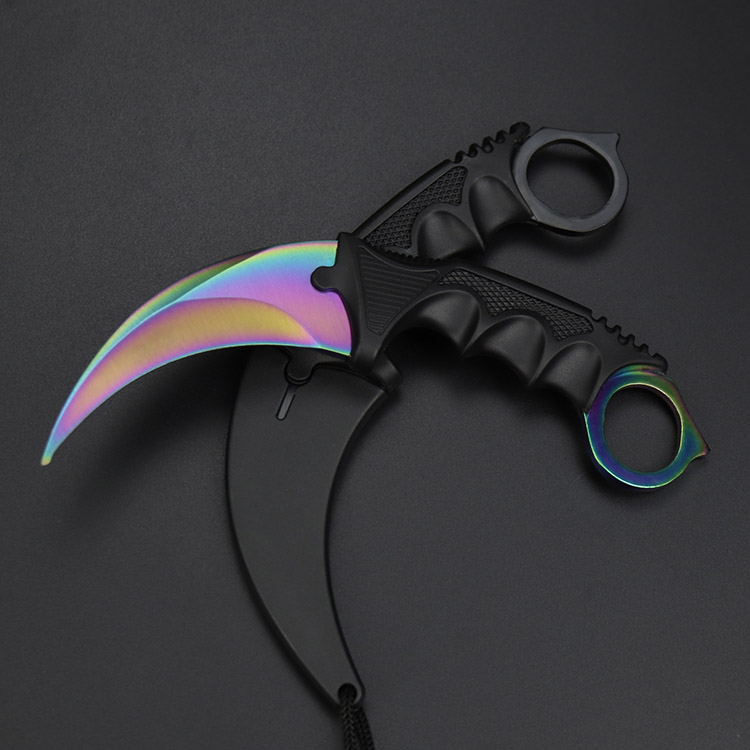 战狼2同款训练爪子刀csgo鹰爪刀弯刀具冷户外不开刃黑色不开刃