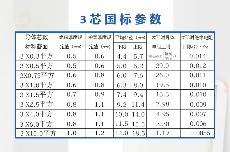 国标全铜户外家用rvv护套电缆电源线二芯三芯一米1米电线4平方软 国标