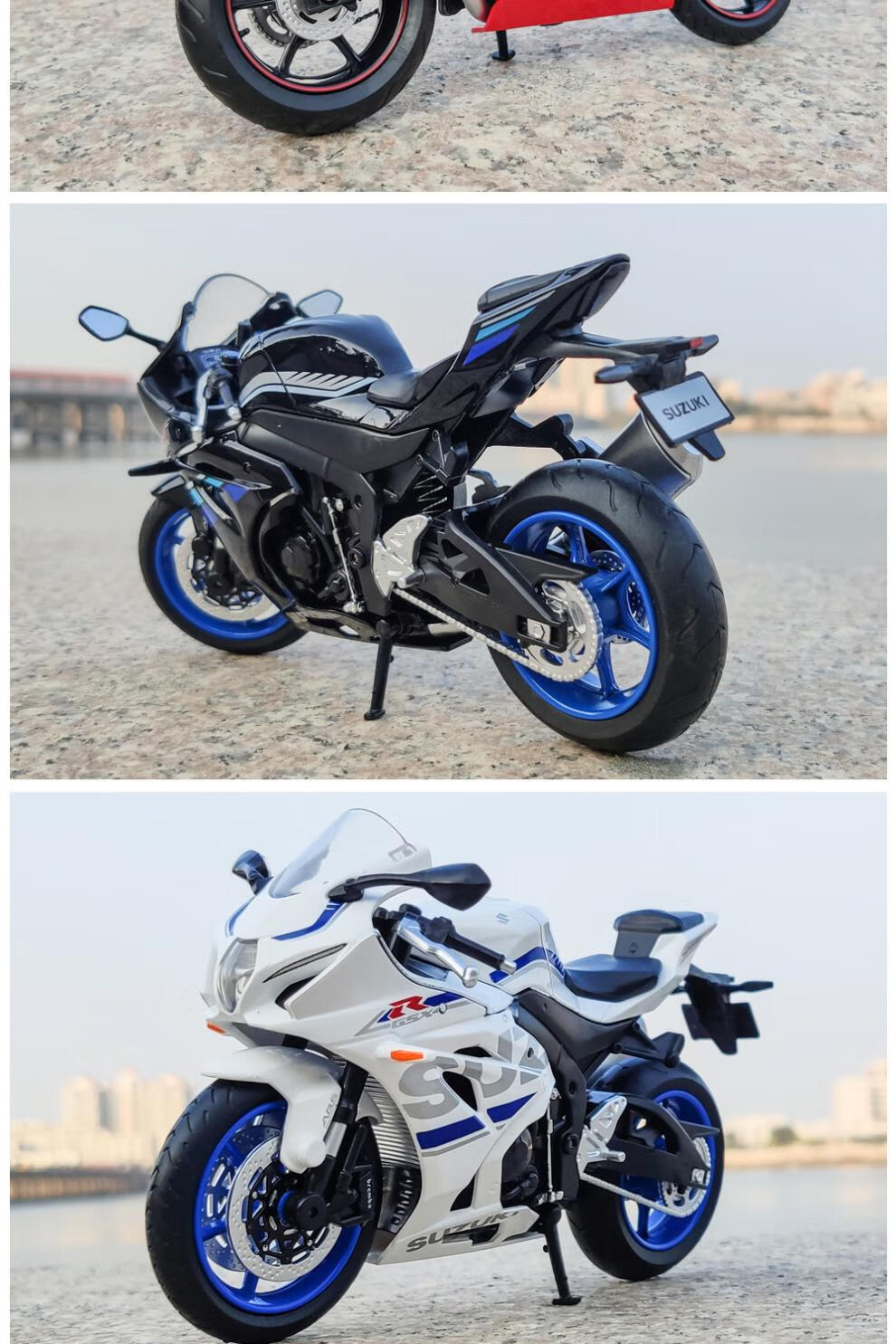 1/12仿真合金声光摩托车忍者h2r模型玩具摆件礼品 【红】雅马哈暴龙