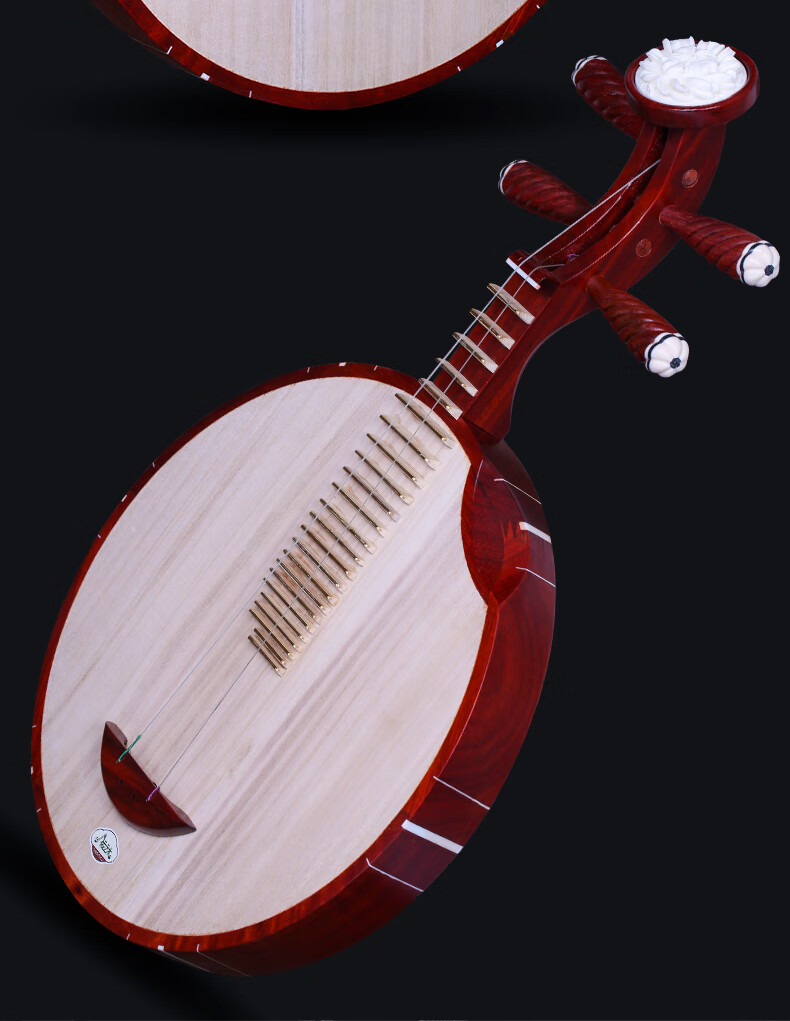 花梨木月琴苏州民族乐器京剧伴奏月琴西皮二黄铜品厂家直销送配件