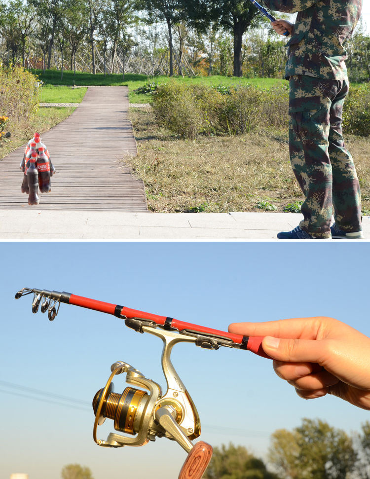 霸王狼迷你小海竿甩杆硬远投路亚竿海钓鱼竿抛竿便携短矶竿套装 2.3米