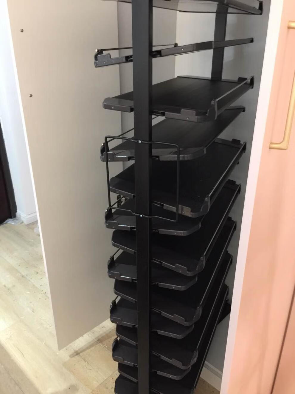 旋转鞋柜可定做松下式旋转鞋柜收纳鞋架360度玄关旋转鞋架15层60双 13