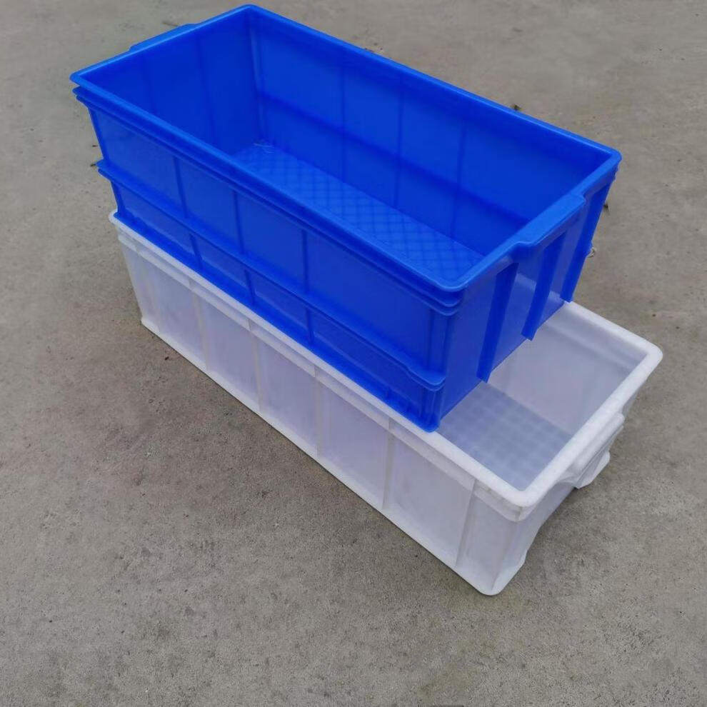 收纳箱300窄箱物流箱工具箱长方形塑料盒 49号箱720*300*210 蓝色新料