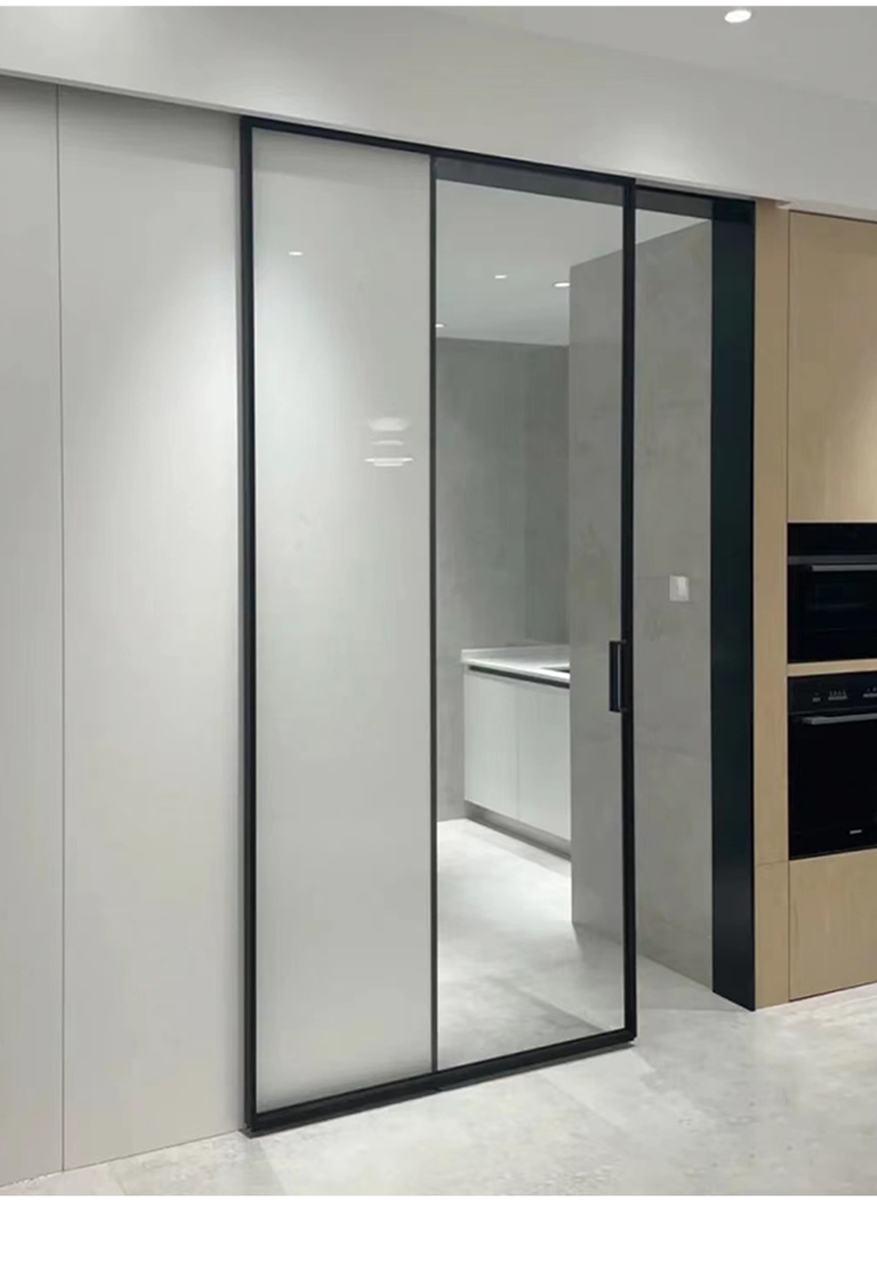 无轨幽灵谷仓移门无轨幽灵门隐形门谷仓门单吊轨推拉门极窄厨房卫生间