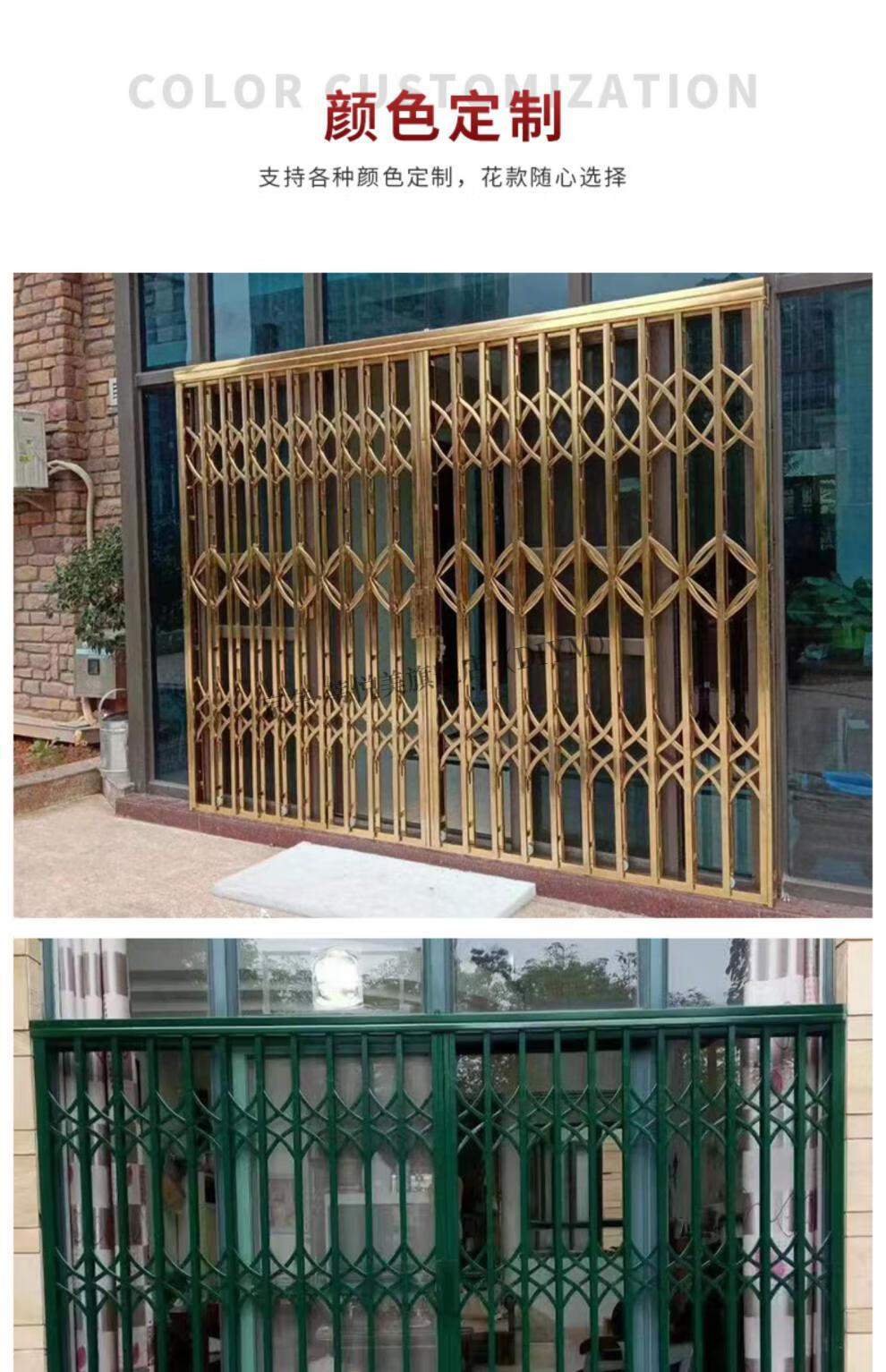 不锈钢拉闸门304不锈钢拉闸门201家用推拉伸缩防盗门折叠门通风入户