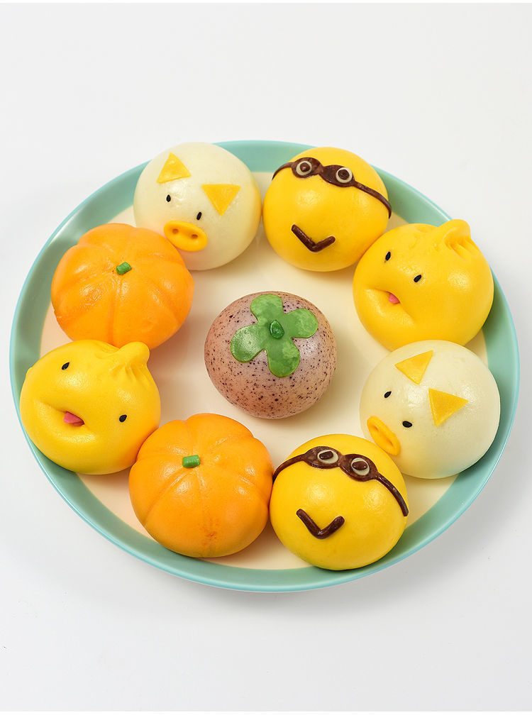 国产卡通包子馒头面点速冻早餐包可爱奶黄豆沙紫薯馅动物猪猪儿童营养