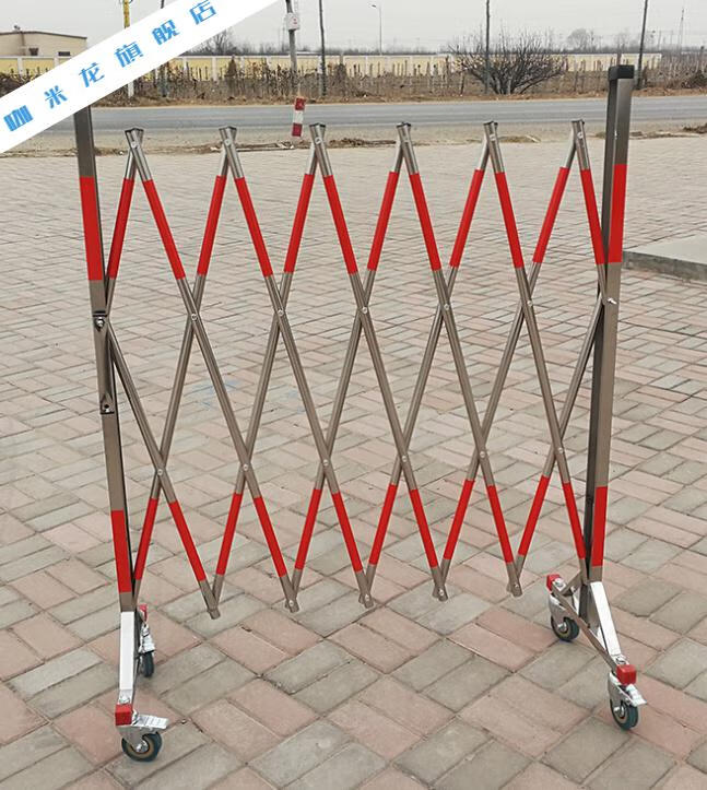 不锈钢伸缩围栏道路隔离移动折叠围挡防护活动栅栏玻璃钢管式拱形 1.2