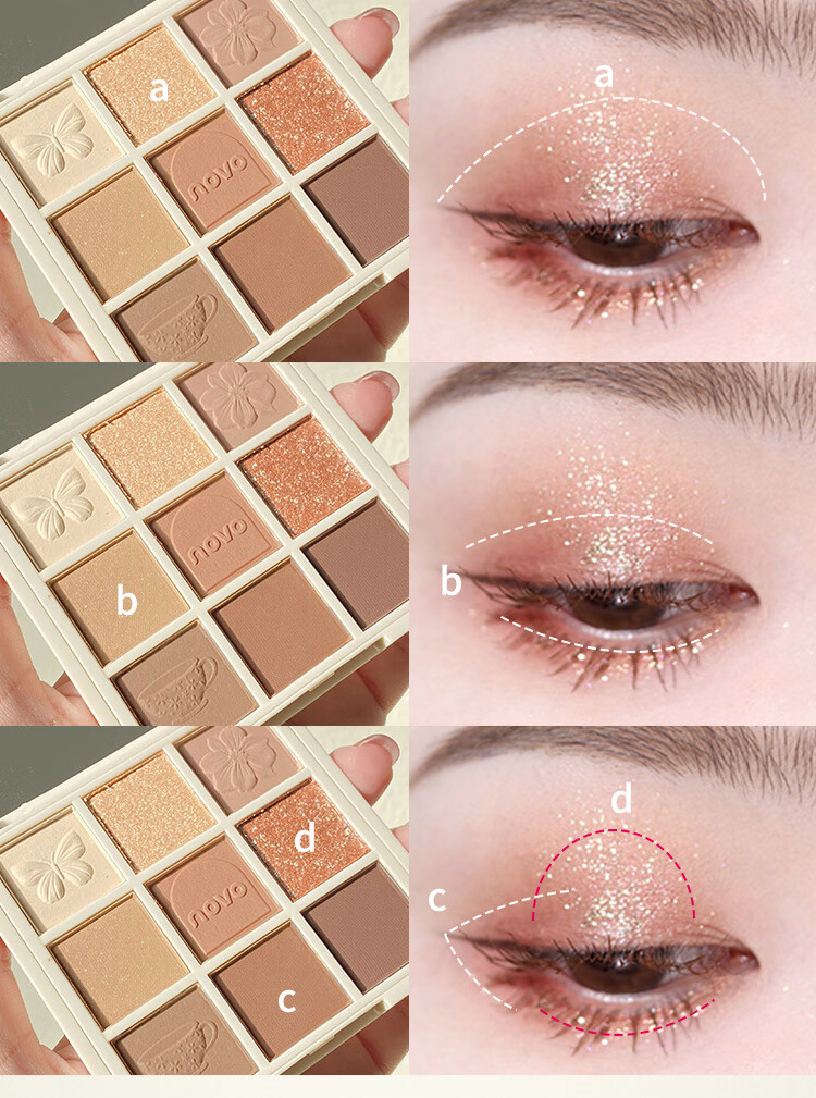 抖音novo英式九色眼影盘超火ins平价学生大地持久不脱妆小众品牌01