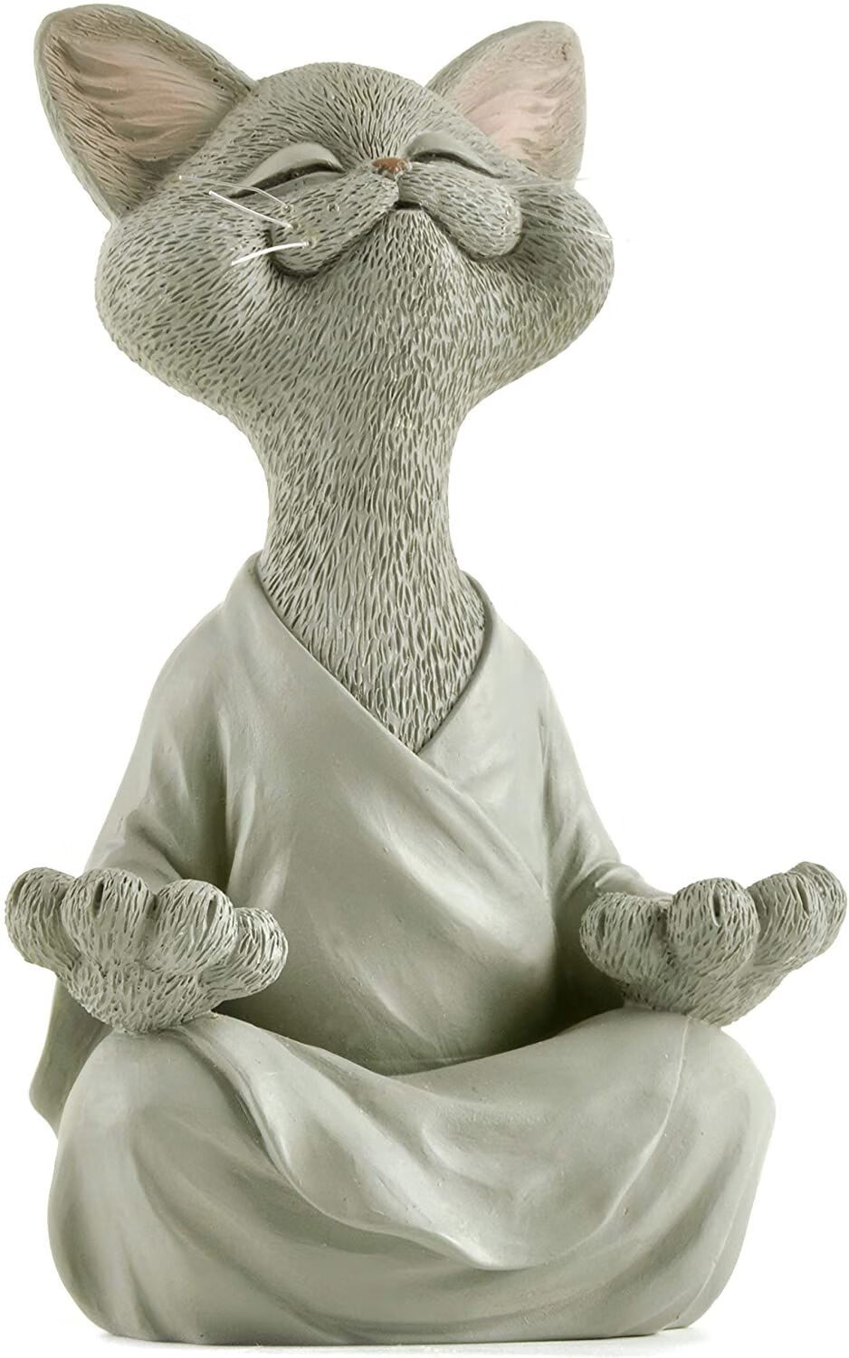 摆件脂装饰品可爱好心情咪家居装修装饰设计佛系礼品小号打坐佛猫灰色