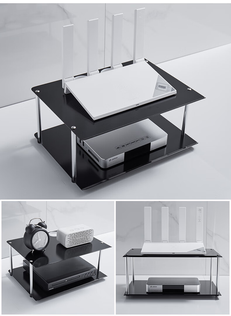 小·米智能家居同款落地机顶盒路由器置物架桌面收纳盒支架办公桌铝