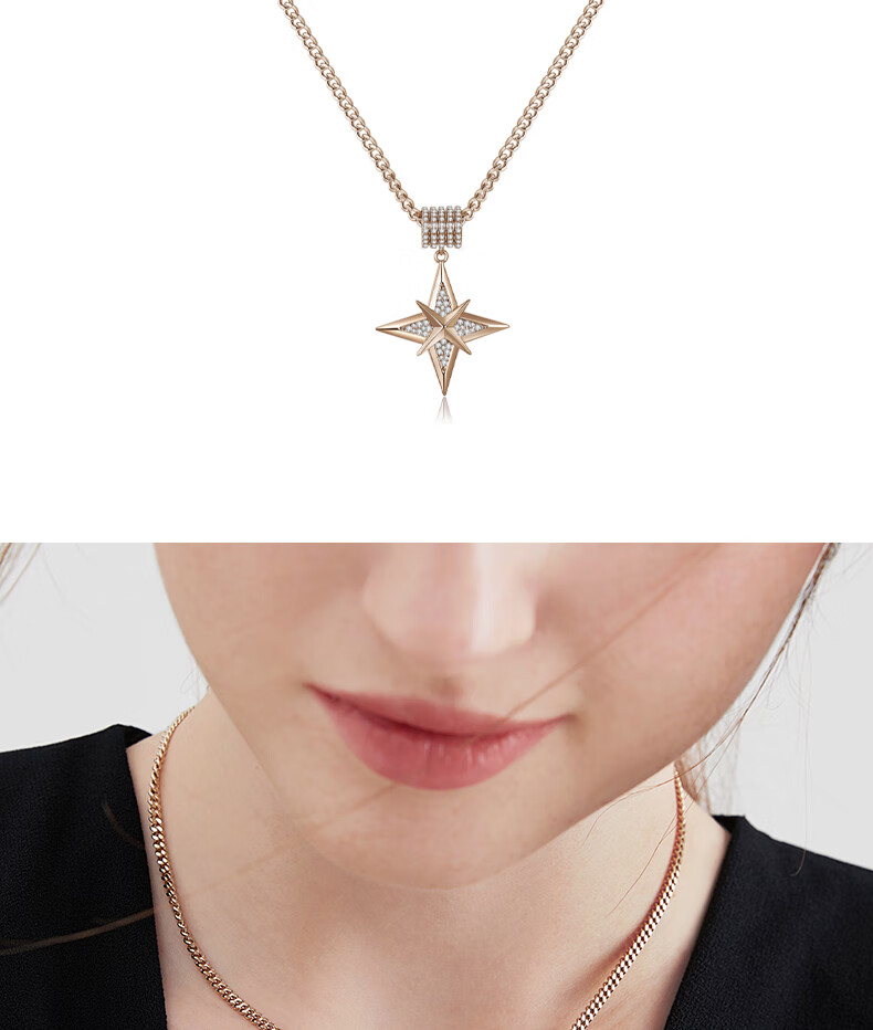 小ck女设计感星星吊坠项链女轻奢小众卫衣配饰in风锁骨链生日情人节