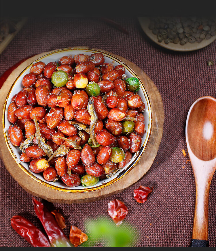 满园兴小鱼花生米食品饭店烧烤店小菜香酥500克400克180克 180克4袋装