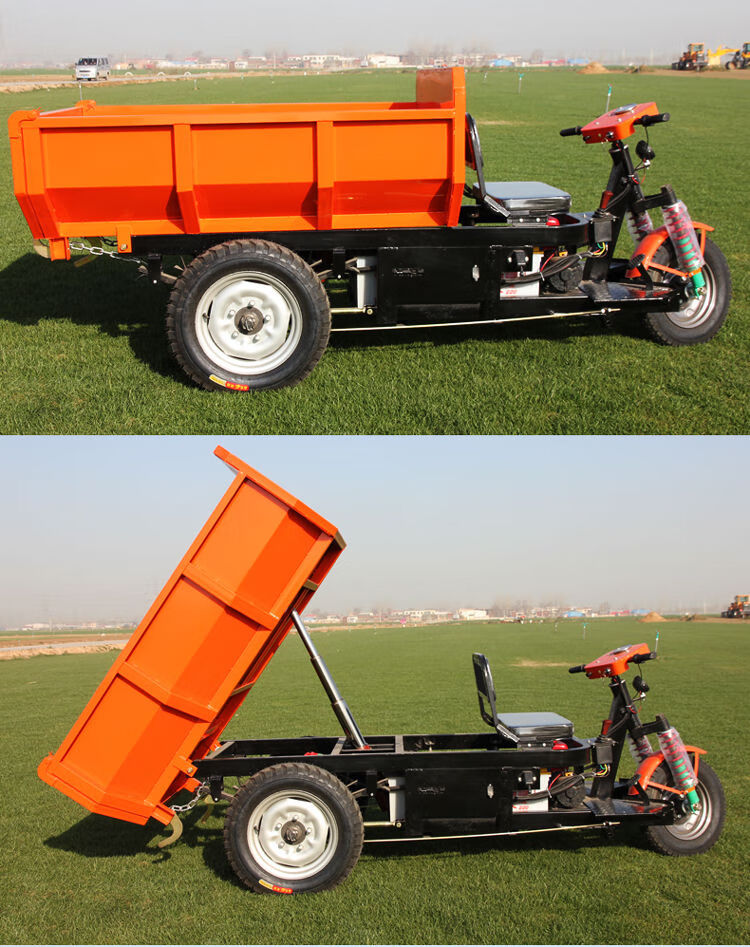 建筑工地电动三轮车自卸大型工程柴油车拉砖混凝土翻斗农用载重王 12