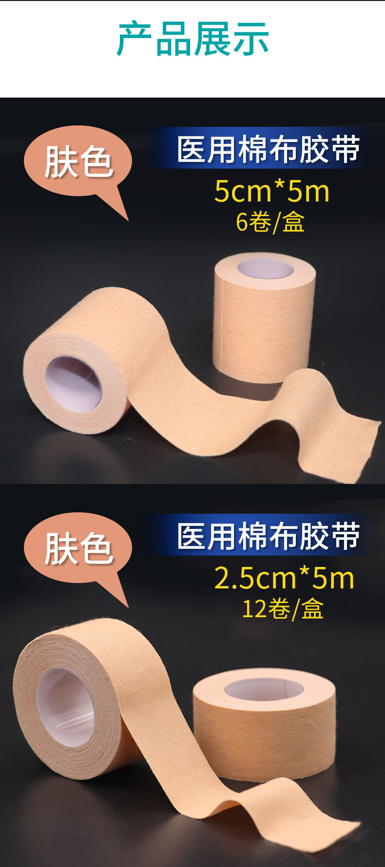 蓝洛 医用胶布纯棉布型高粘度橡皮膏贴透气长防压敏胶带 白色1.