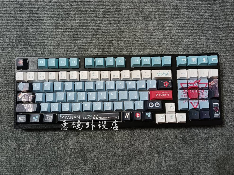 瑚桔eva绫波丽pbt五面热升华键帽适配61/68/84/87 /100/108/980 萨萨