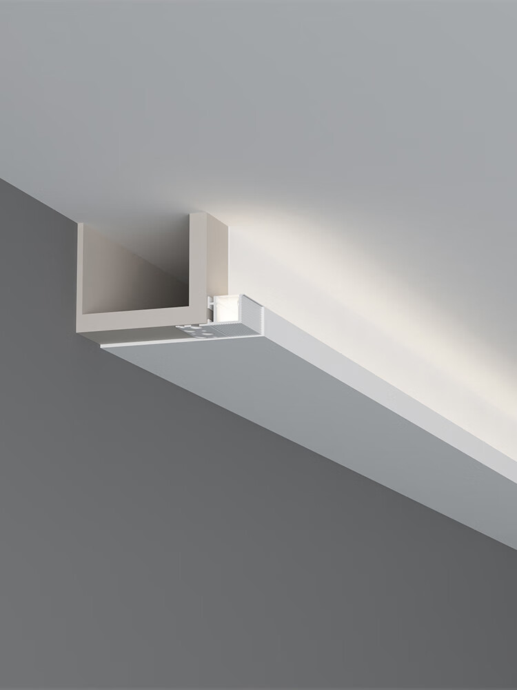 品质智能单边线条灯带回形顶反光灯槽精装房免开槽双眼皮边吊线性灯