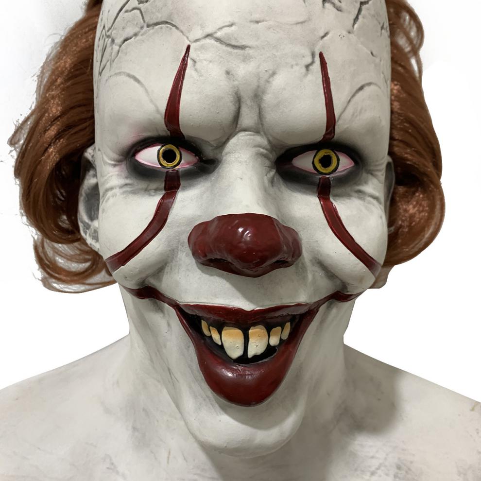 万圣节恐怖道具小丑面具回魂面具小丑回魂2pennywise面具假发头套微笑