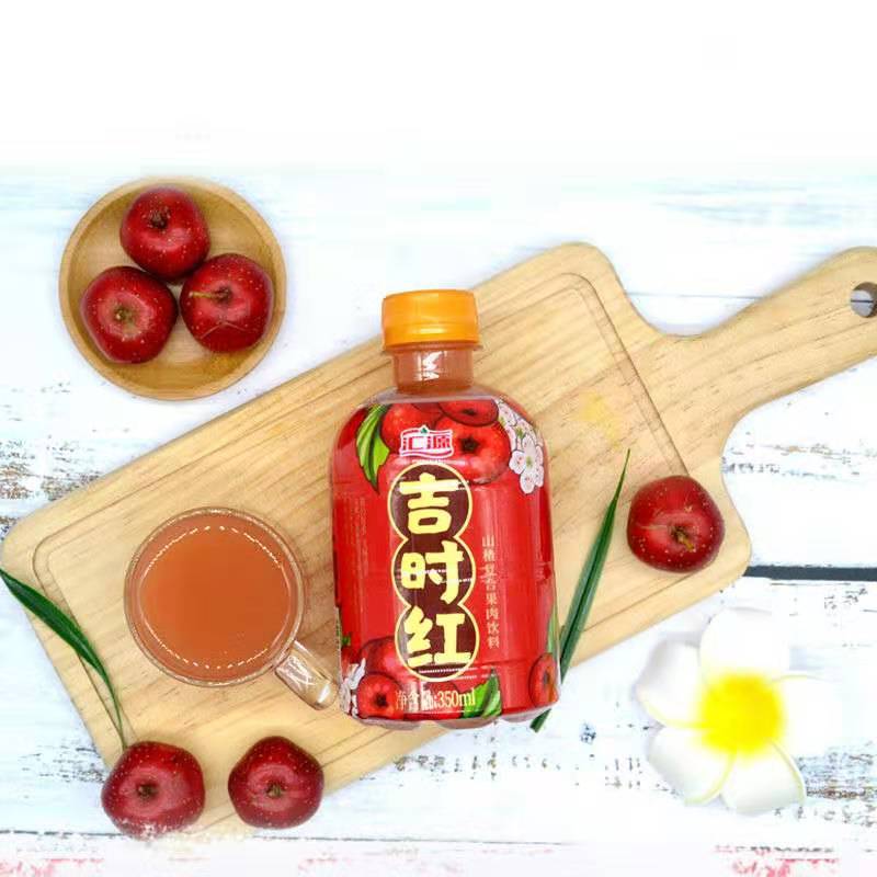 【现货】汇源果汁吉时红山楂汁复合果肉饮料350mlx15瓶 350吉时红山楂
